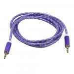 Wholesale Auxiliary Music Cable 3.5mm to 3.5mm Glossy Braided Wire Cable (Purple)
